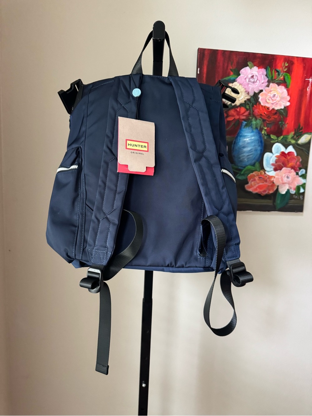 Hunter Black Navy Nylon Backpack with Red Accents - Everyday back pack - Picture 6 of 9
